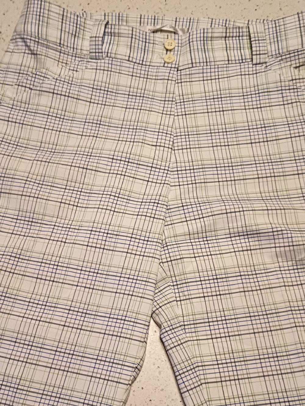 Nike White Plaid Flat Front Women’s Shorts
